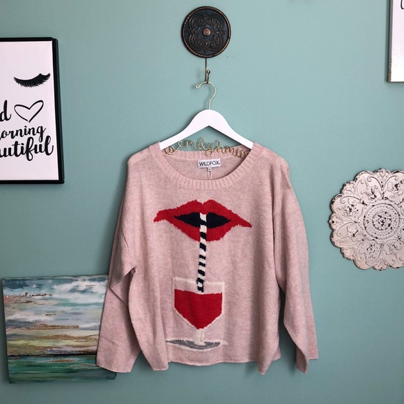 Wildfox Sweaters - Wildfox Suck It Up Vineyard Sweater in Pout A2